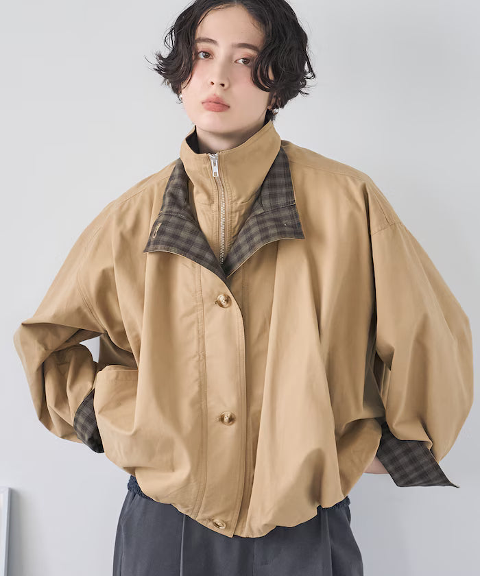 (Sale 至9/22 22:00）FREAK'S STORE 撞色雙領短版拉鍊夾克